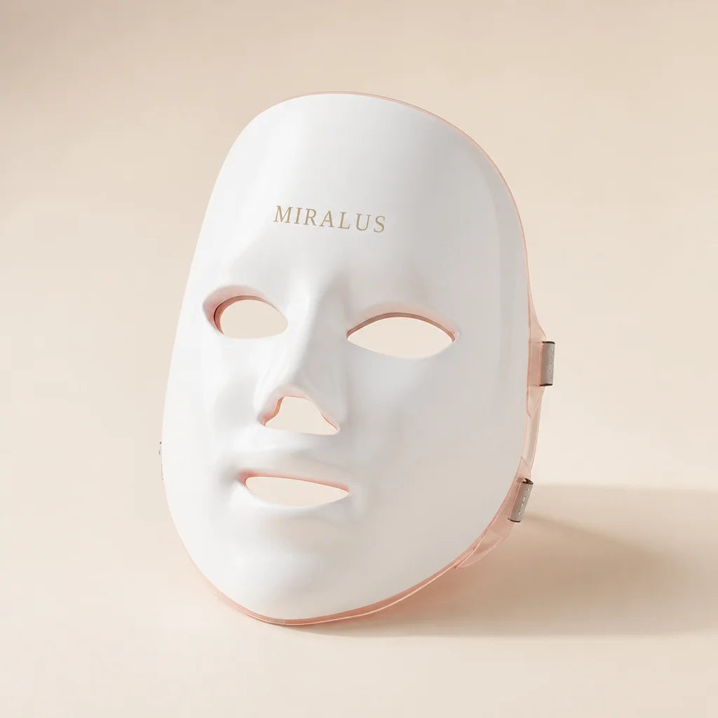 Minimal editorial product portrait for a square popup image. Place the exact sourced MIRALUS LED fac