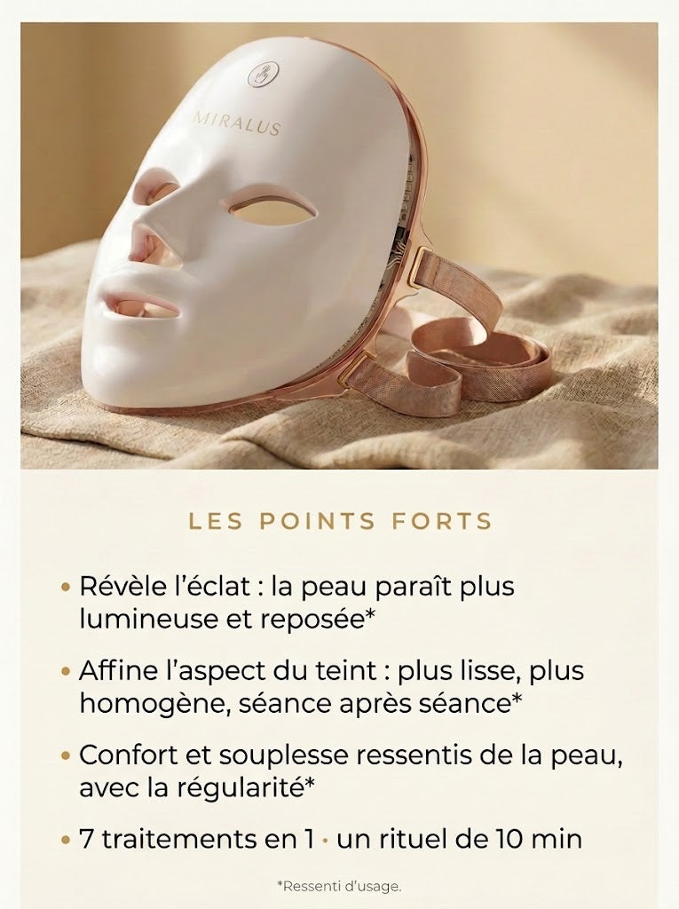 Masque Visage LED Sans Fil